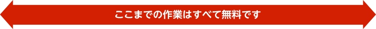 ここまでの作業期間はすべて無料です