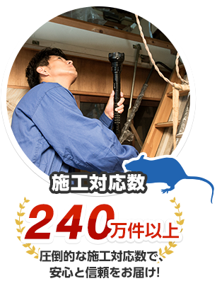 施工対応数240万件 圧倒的な施工対応数で、安心と信頼をお届け！