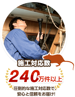 施工対応数240万件 圧倒的な施工対応数で、安心と信頼をお届け！
